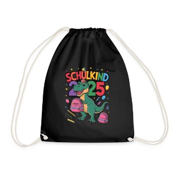 School Child 2025 School Enrollment Back to School - Drawstring Bag - black - Front