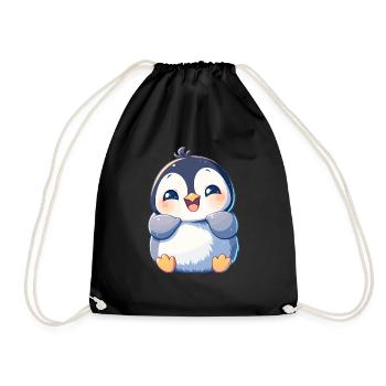 Pinguine Pinguin - Turnbeutel - Schwarz - Vorne