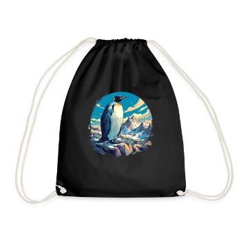 Pinguine Pinguin - Turnbeutel - Schwarz - Vorne