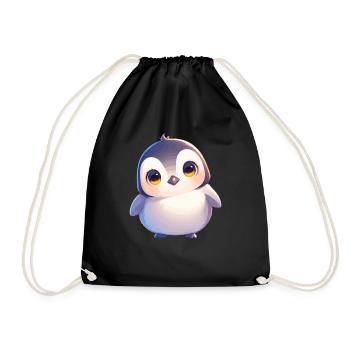 Pinguine Pinguin - Turnbeutel - Schwarz - Vorne