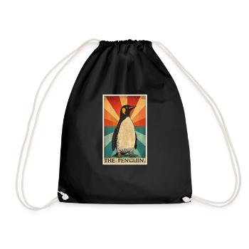 Pinguine Pinguin - Turnbeutel - Schwarz - Vorne