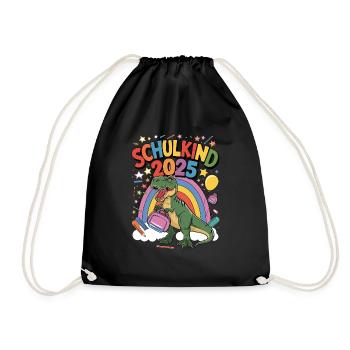 School Child 2025 School Enrollment Back to School - Drawstring Bag - black - Front