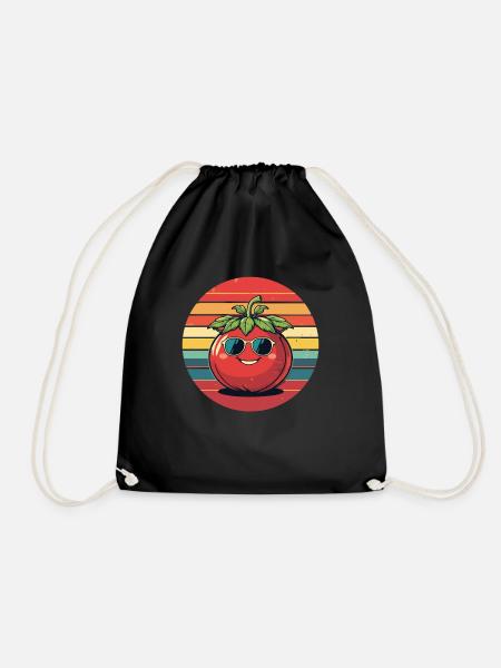 Tomate mit Sonnenbrille - Turnbeutel - Schwarz