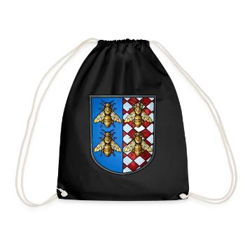 Wappen Bienen - Turnbeutel - Schwarz - Vorne