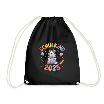 School Child 2025 School Enrollment Back to School - Drawstring Bag - black - Front
