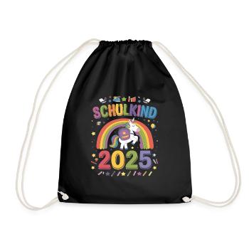 School Child 2025 School Enrollment Back to School - Drawstring Bag - black - Front