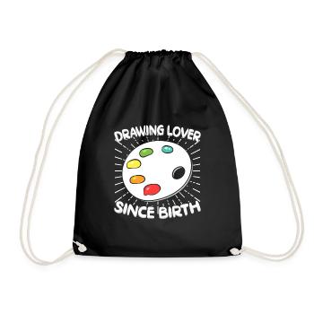 Drôle d’Art Peintre Amant Depuis Naissance Dessin Cadeau - Sac de sport léger - noir - Devant