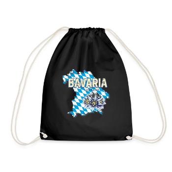 Bavière Allemagne Carte Edelweiss Souvenir - Sac de sport léger - noir - Devant