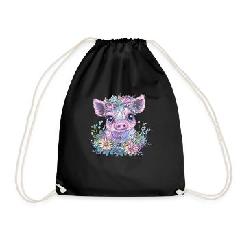 Fleurs Piggy - Sac de sport léger - noir - Devant