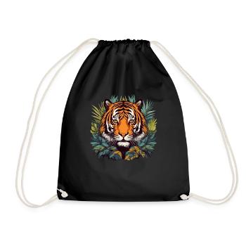 Tiger im Dschungel - Turnbeutel - Schwarz - Vorne