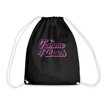 Femme 4 Butch Cute Lesbian Pride Statement - Drawstring Bag - black - Front