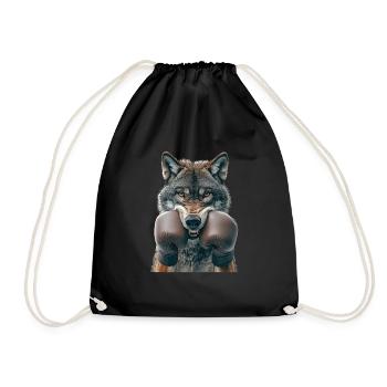 Wolf - Turnbeutel - Schwarz - Vorne