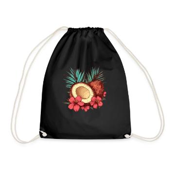 Fleur de cocotier tropicale - Sac de sport léger - noir - Devant