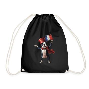 Boston Terrier - Turnbeutel - Schwarz - Vorne
