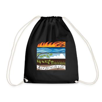 Feu, Eau, Terre, Air, Musique, Éléments - Sac de sport léger - noir - Devant