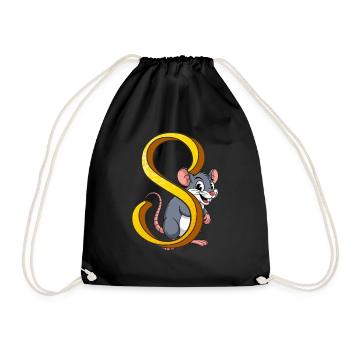 LETTER S - Drawstring Bag - black - Front