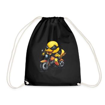 Moto canard avec lunettes de soleil - Sac de sport léger - noir - Devant