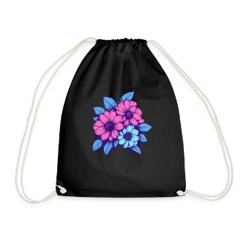 Trio de fleurs néon - Sac de sport léger - noir - Devant