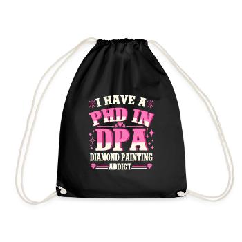 Diamond Painting Artist Addict Diamond Painting - Drawstring Bag - black - Front