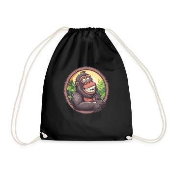Jungle de gorilles rieurs - Sac de sport léger - noir - Devant