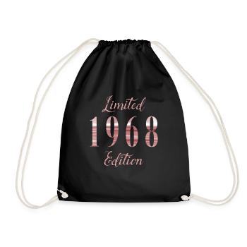 Limited Edition 1968 Vintage Geburtstag Geschenk - Turnbeutel - Schwarz - Vorne