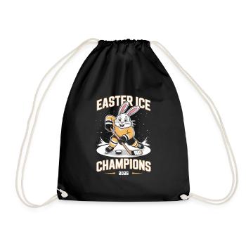 Drôle de lapin de hockey sur glace à Pâques - Sac de sport léger - noir - Devant