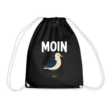 Moin Seagull - Drawstring Bag - black - Front
