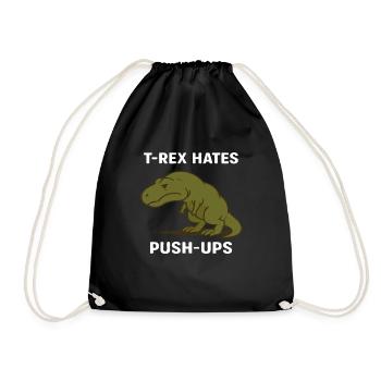T Rex hates push ups - Turnbeutel - Schwarz - Vorne
