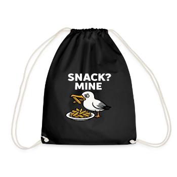 Snack Seagull - Drawstring Bag - black - Front