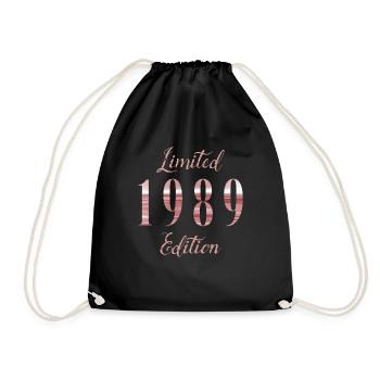 Limited Edition 1989 Vintage Geburtstag Geschenk - Turnbeutel - Schwarz - Vorne