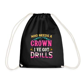 Diamond Painting Artist Crown I ́ve Got Drills - Drawstring Bag - black - Front