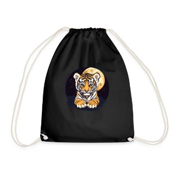 Tigerbaby bei Vollmond - Turnbeutel - Schwarz - Vorne