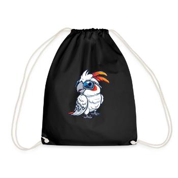 Cockatoo mit Sonnenbrille - Turnbeutel - Schwarz - Vorne