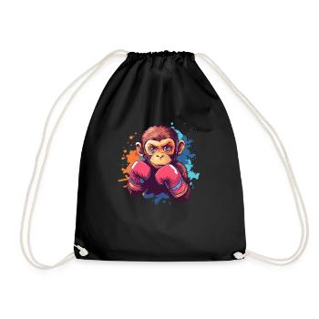 Singe de boxe - Sac de sport léger - noir - Devant