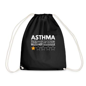Asthma education: Expensive, difficult to handle - Drawstring Bag - black - Front
