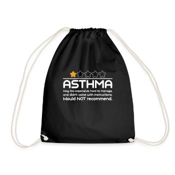 Asthma awareness: too expensive, difficult to manage - Drawstring Bag - black - Front