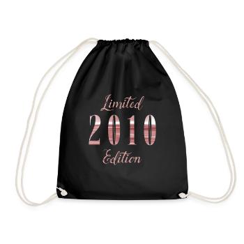 Limited Edition 2010 Vintage Geburtstag Geschenk - Turnbeutel - Schwarz - Vorne