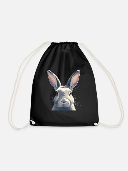 Hasen Hase - Turnbeutel - Schwarz