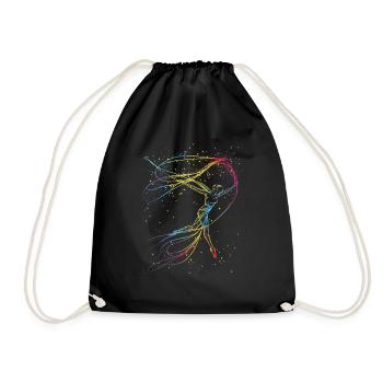 Aerialist Aerial Silk Circus Air Silk - Drawstring Bag - black - Front