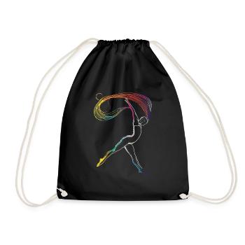 Aerialist Aerial Silk Circus Air Silk - Drawstring Bag - black - Front