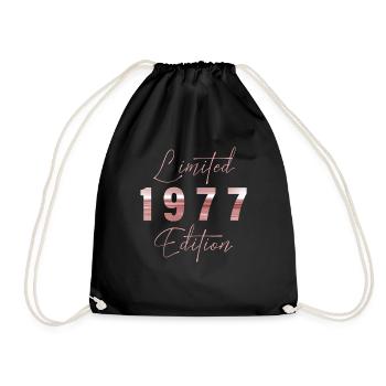 Minimalist Limited 1977 Edition Geburtstag Pastel - Turnbeutel - Schwarz - Vorne