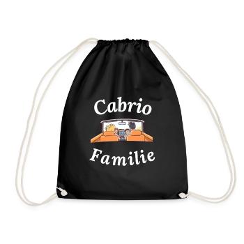 Cabrio Familie Cabriolet Spaß Eltern Kinder - Turnbeutel - Schwarz - Vorne