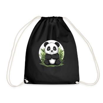 Panda im Bambuswald - Turnbeutel - Schwarz - Vorne