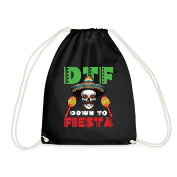 Cinco De Mayo DTF Down To Fiesta - Turnbeutel - Schwarz - Vorne