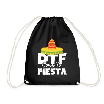 Cinco De Mayo: DTF Down To Fiesta Hut - Turnbeutel - Schwarz - Vorne
