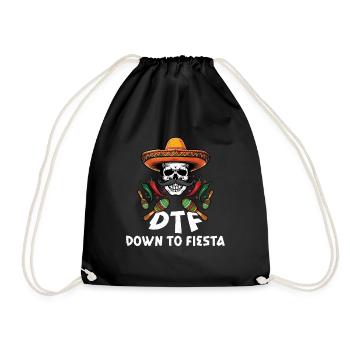Cinco De Mayo : DTF Down To Fiesta Sombrero Skull - Sac de sport léger - noir - Devant