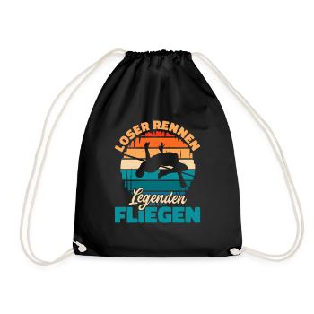 High Jump - Losers Run Legends Fly - Drawstring Bag - black - Front