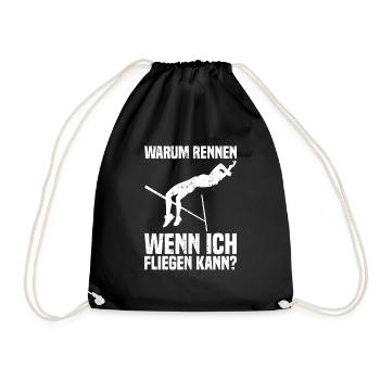 High jump - Why run when I can fly - Drawstring Bag - black - Front
