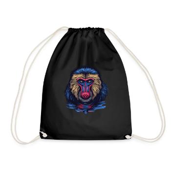Mandrill Affe im Spiegel - Turnbeutel - Schwarz - Vorne