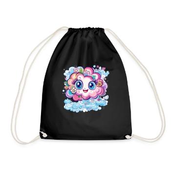 Happy Flower Cloud - Drawstring Bag - black - Front